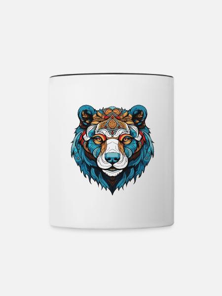 Eisbär Kopf Polar bär - Tasse zweifarbig - Weiß/Schwarz