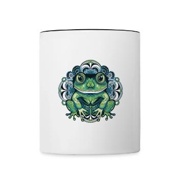 Frog Portrait - Contrasting Mug - white/black - Front
