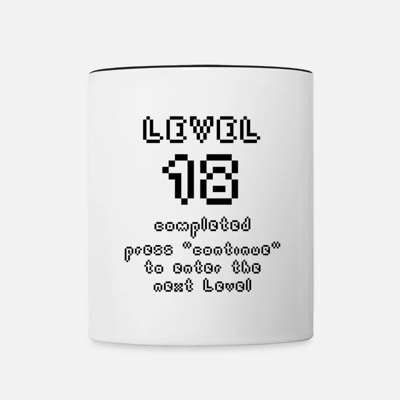 Level 18 years old - Contrasting Mug - white/black