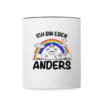 Ich bin eben anders - Tasse zweifarbig - Weiß/Schwarz - Vorne