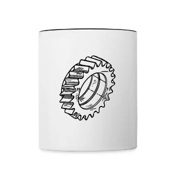 Conception de composants de machines à engrenages - Mug contrasté - blanc/noir - Devant