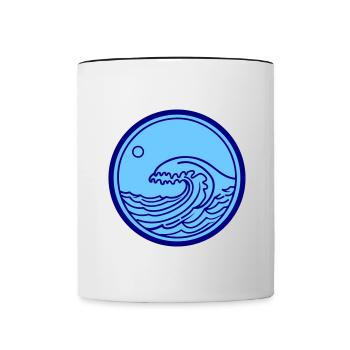 Sea Ocean Wave Water - Contrasting Mug - white/black - Front