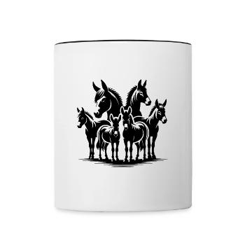 Esel Gruppen Porträt Bilder - Tasse zweifarbig - Weiß/Schwarz - Vorne