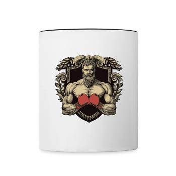 Combattant Boxeur MMA - Mug contrasté - blanc/noir - Devant