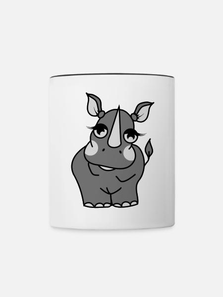 Nashorn - Tasse zweifarbig - Weiß/Schwarz