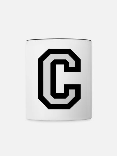 Buchstabe C - Tasse zweifarbig - Weiß/Schwarz