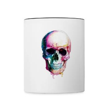 Multicolored head of death - Contrasting Mug - white/black - Front
