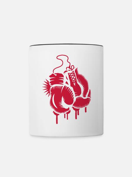 Boxhandschuhe - Tasse zweifarbig - Weiß/Schwarz