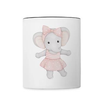 niedlicher Elefant als Ballerina - Tasse zweifarbig - Weiß/Schwarz - Vorne