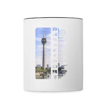 Düsseldorf Allemagne City Skyline Home Love - Mug contrasté - blanc/noir - Devant