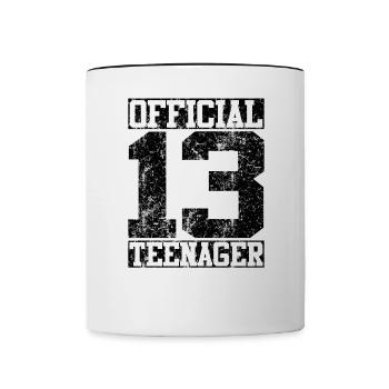 Officiellement un adolescent - Regard affligé - Mug contrasté - blanc/noir - Devant