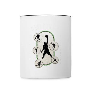 Basketteur Basketteur Vintage Rétro - Mug contrasté - blanc/noir - Devant