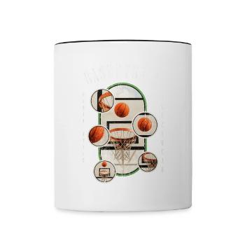 Basketball Basketballer Korb Dunking Sport Vintage - Tasse zweifarbig - Weiß/Schwarz - Vorne