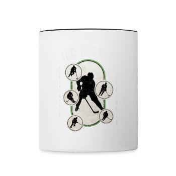 Eishockey Eishockeyspieler Spieler Vintage Retro - Tasse zweifarbig - Weiß/Schwarz - Vorne