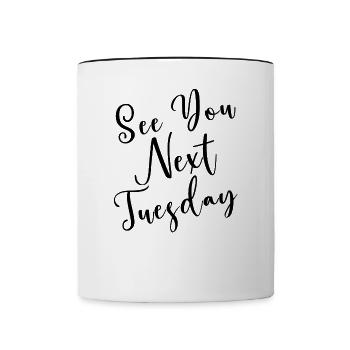 Rendez-vous mardi prochain - Mug contrasté - blanc/noir - Devant