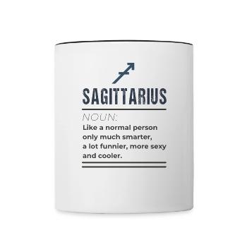 Sagittarius Noun - Like a normal person only - Contrasting Mug - white/black - Front