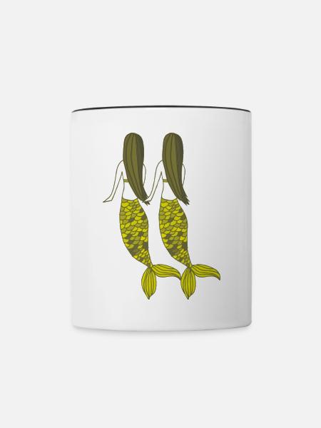 meerjungfrau 2er pack - Tasse zweifarbig - Weiß/Schwarz