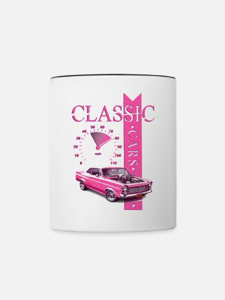 Classic Car - Tasse zweifarbig - Weiß/Schwarz