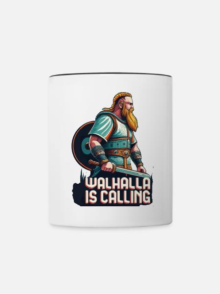 Walhalla ruft - Tasse zweifarbig - Weiß/Schwarz