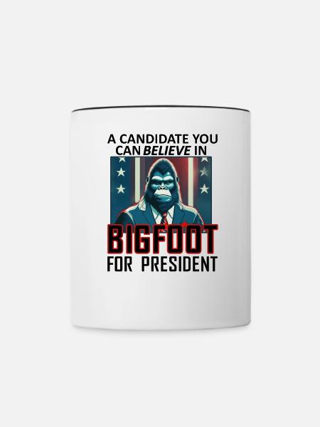 Bigfoot für den Präsidenten - Tasse zweifarbig - Weiß/Schwarz