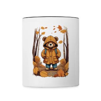 Süßer Bär im Wald - Tasse zweifarbig - Weiß/Schwarz - Vorne