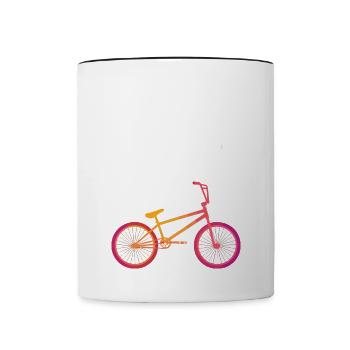 Bike Revolution Yoga Motivierendes Design - Tasse zweifarbig - Weiß/Schwarz - Vorne
