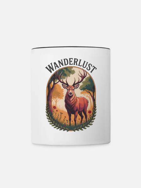 Wanderlust - Tasse zweifarbig - Weiß/Schwarz