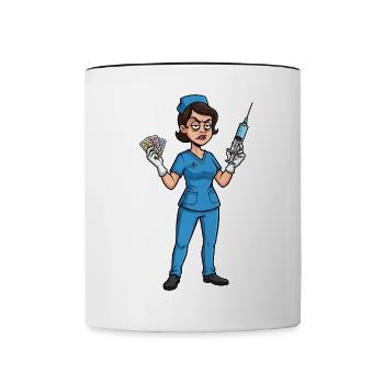 Humour d’infirmière – Parce que rien ne fait peur - Mug contrasté - blanc/noir - Devant