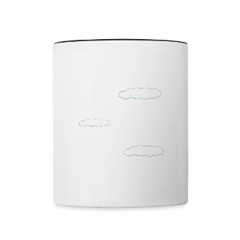 sky background three clouds - Contrasting Mug - white/black - Front