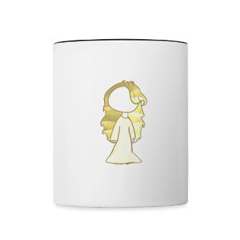 Symbole blond doré de la fille dorée - Mug contrasté - blanc/noir - Devant