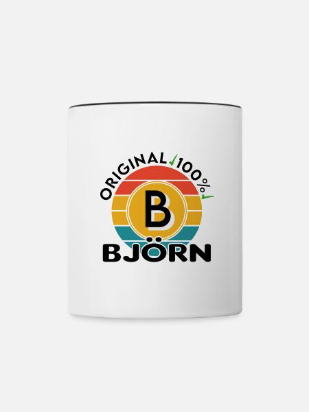 Björn - Tasse zweifarbig - Weiß/Schwarz