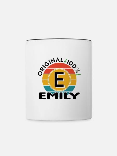 Emily - Tasse zweifarbig - Weiß/Schwarz
