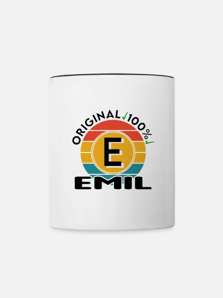 Emil - Tasse zweifarbig - Weiß/Schwarz