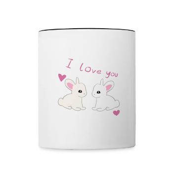 ich liebe dich hasen - Tasse zweifarbig - Weiß/Schwarz - Vorne