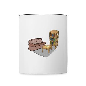 Wohnen Symbol Tisch Sofa Wohnzimmer regal - Tasse zweifarbig - Weiß/Schwarz - Vorne