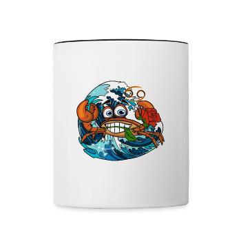 "Krebs" - Tasse zweifarbig - Weiß/Schwarz - Vorne