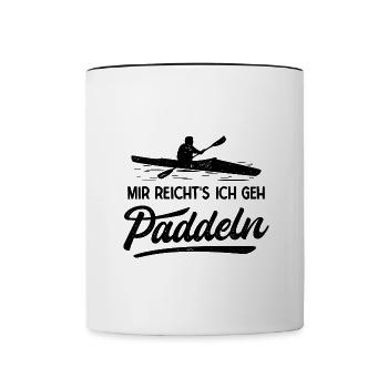 Paddeln Paddelboot Kajak Kajakfahren - Tasse zweifarbig - Weiß/Schwarz - Vorne