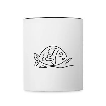 Fish Water Animal Marine animal - Contrasting Mug - white/black - Front