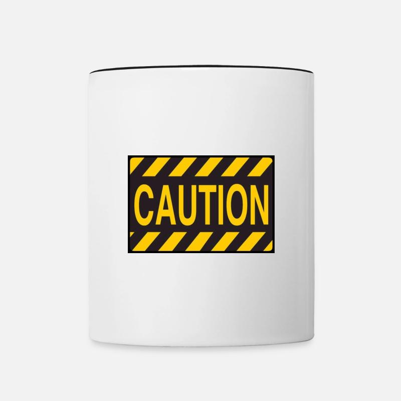 Caution - Contrasting Mug - white/black