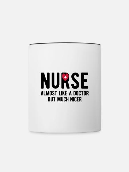 Krankenschwester - Tasse zweifarbig - Weiß/Schwarz