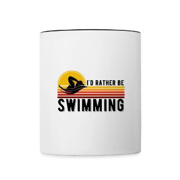 Schwimmen - Tasse zweifarbig - Weiß/Schwarz - Vorne
