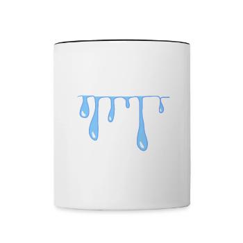 gouttes d’eau motif de ligne de bave - Mug contrasté - blanc/noir - Devant
