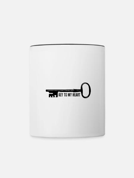 key to my heart - Tasse zweifarbig - Weiß/Schwarz