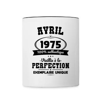 50th Anniversary - April 1975 Perfection - Contrasting Mug - white/black - Front