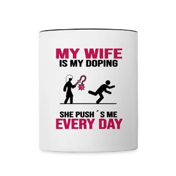 antidoping fitness sport mindset motivation - Tasse zweifarbig - Weiß/Schwarz - Vorne