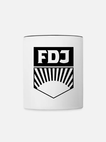 FDJ Freie Deutsche Jugend Logo (1c) - Tasse zweifarbig - Weiß/Schwarz
