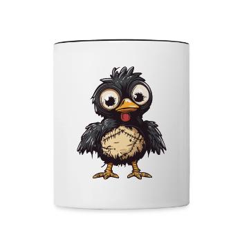 Rooster Halloween Zombie - Contrasting Mug - white/black - Front