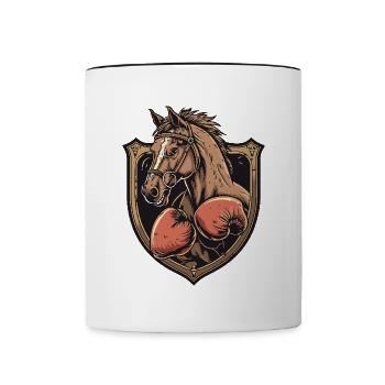 Pferd Boxer MMA - Tasse zweifarbig - Weiß/Schwarz - Vorne