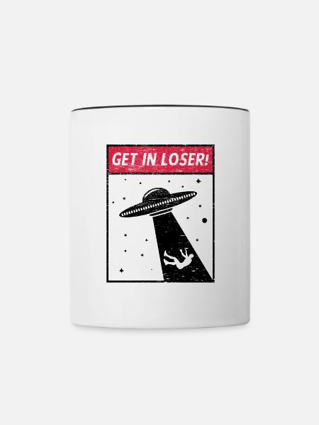 Weltraum Entführung - Tasse zweifarbig - Weiß/Schwarz