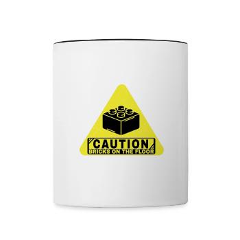 Toy, building block, humor, gift, parents - Contrasting Mug - white/black - Front